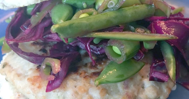 Smoky Chicken Burger with Snap Pea Slaw