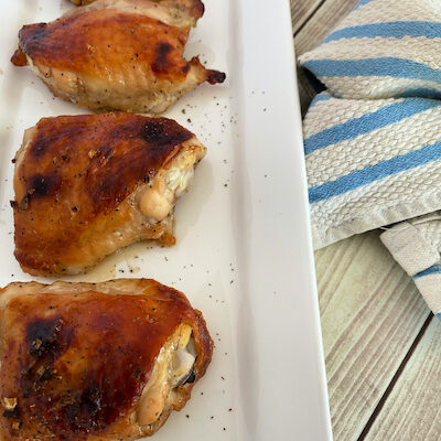 Basil Honey Baked Chicken Thighs