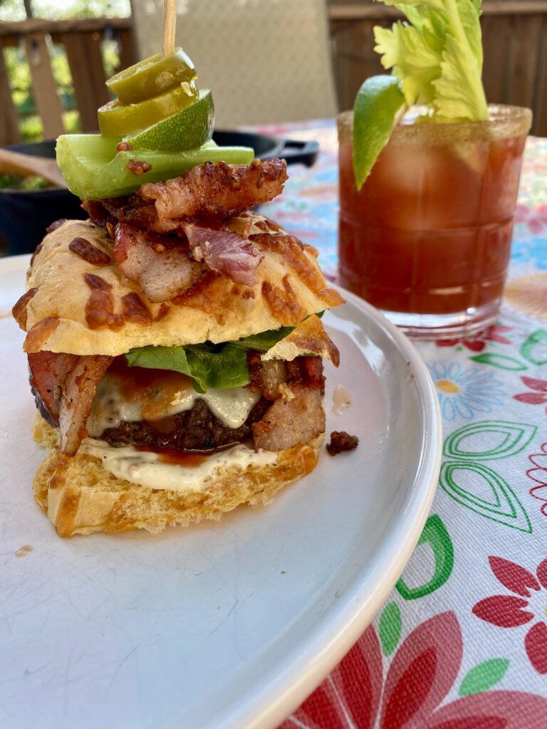 The Fancy Napkins' Caesar Burger